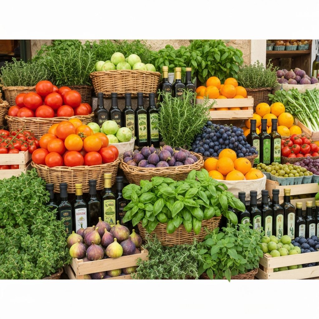Mediterranean market with fresh produce